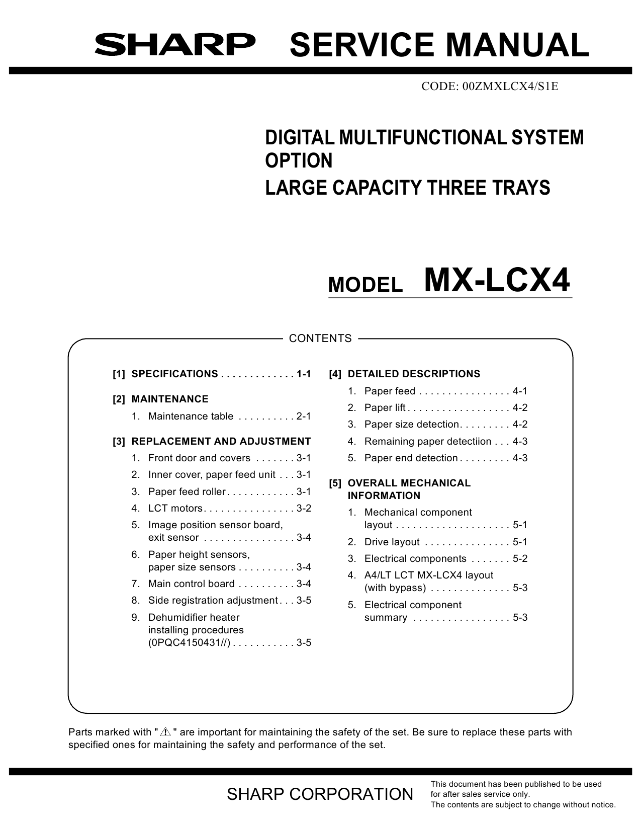 SHARP MX LCX4 Service Manual-1